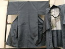 平和屋着物●男性 紬 アンサンブル 錆鼠色 正絹 逸品 AAAR7615ph