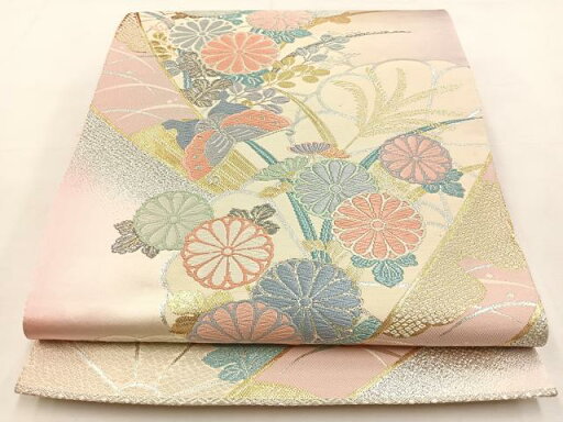 平和屋着物◎六通柄袋帯 唐織 花蝶文 金銀糸 正絹 逸品 BAAT9827hj 平和屋着物◎六通柄袋帯 唐織 花蝶文 金銀糸 正絹 逸品 BAAT9827hj