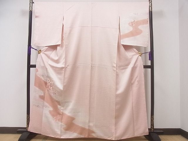 平和屋着物■訪問着 作家物 刺繍 道長御所車草花文 暈し染め 金銀彩 逸品 CAAE2639ev