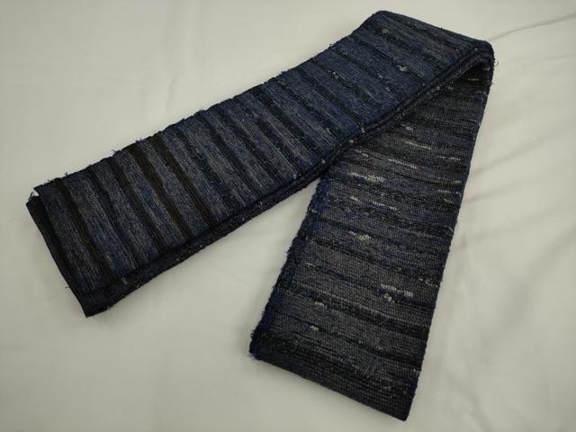 平和屋の平和屋着物●男性　角帯　先織　横段文　正絹　逸品　AABK6959pf｜アングル2