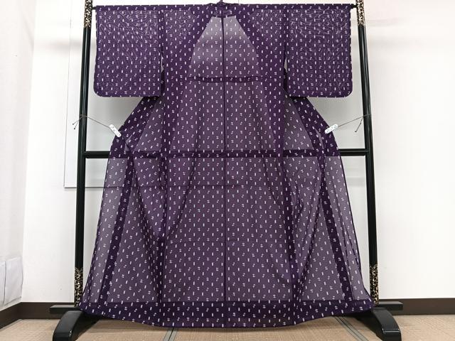 平和屋の平和屋着物＊夏物 小紋 絽 矢羽十字文 洗える着物 CABI3884xi｜アングル2