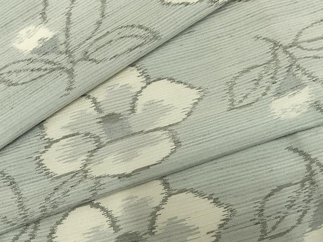 Kimono - 平和屋着物▽上質な紬　単衣　草花文　正絹　逸品　AAAZ9219fy