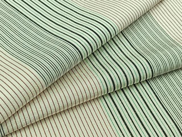平和屋着物▽上質な紬　単衣　縞　正絹　逸品　AABB3575jh