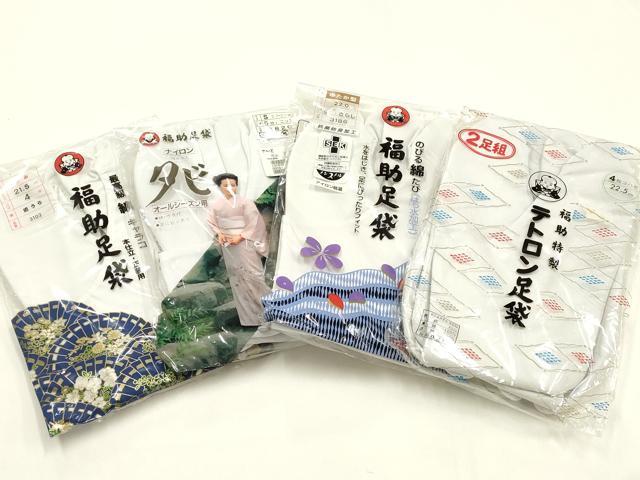 平和屋着物▼和装小物　足袋　まとめて5点　福助　白　4枚・5枚コハゼ　21.0〜22.5c...