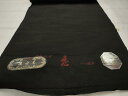 平和屋着物▼黒反物 着尺 道長花地紋 正絹 逸品 未使用 AAAW1903sw