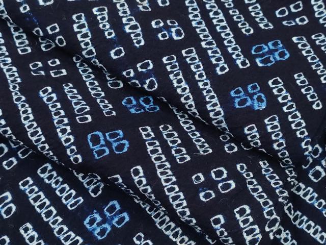 平和屋着物∴夏物　浴衣　有松鳴海絞り　菱吉祥文　綿　逸品　CABA0795ng