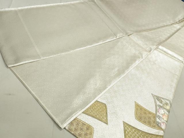 平和屋着物◎太鼓柄袋帯　束ね熨斗花文　金銀彩　正絹　逸品　DAAT2379qa