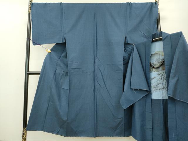 平和屋着物●男性 紬 アンサンブル 霞文 正絹 逸品 DAAO3027fe