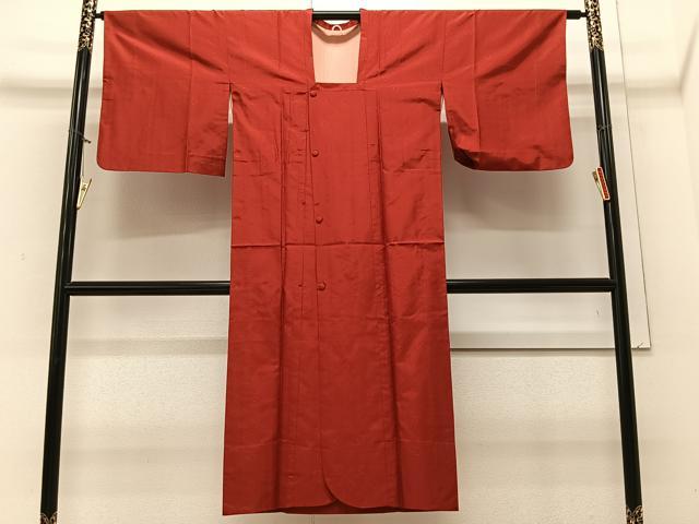 Coat - 平和屋着物∞道行コート　単衣　紬地　格子吉祥文　ロング丈　正絹　逸品　CAAV5826id