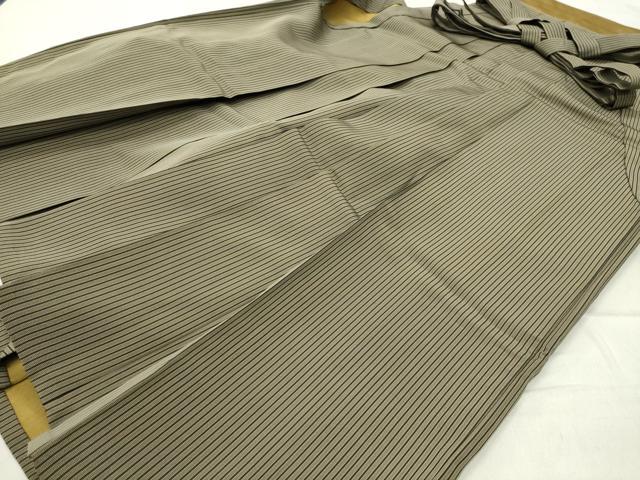 平和屋着物●男性　馬乗り袴　縞　正絹　逸品　CABC8183gh