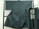 平和屋着物●男性 紬 アンサンブル 色無地 褐返色 正絹 逸品 未使用 CAAS6736yc