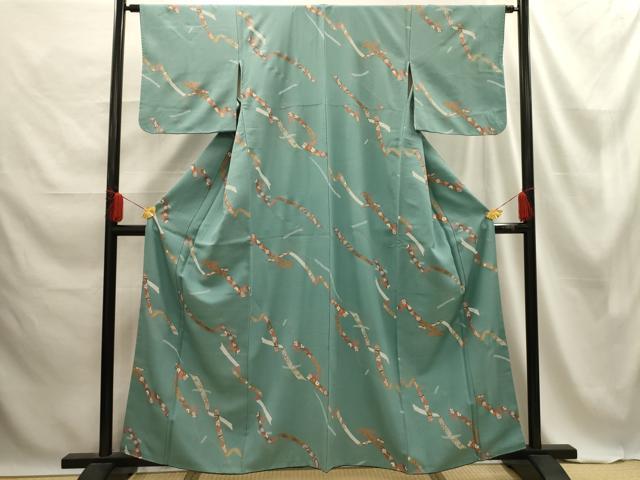Other - 平和屋着物■上質な小紋　鬘帯花文　金彩　正絹　逸品　AABE6575sx