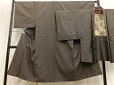 平和屋着物■男性 お召 アンサンブル 亀甲文様 正絹 逸品 BAAO6756xa