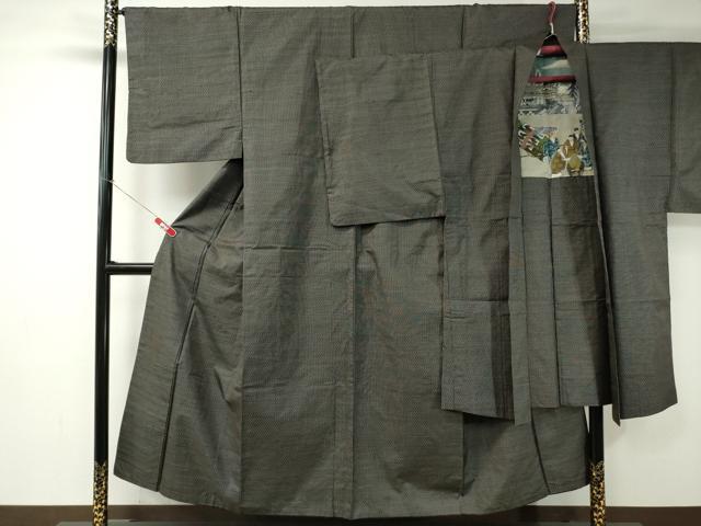 平和屋着物■男性 本場大島紬 アンサンブル 吉祥文 正絹 逸品 CAAQ4121ev