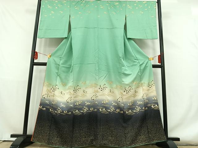 平和屋着物■訪問着 立波花文 暈し染め 金彩 正絹 逸品 AAAP8976jh