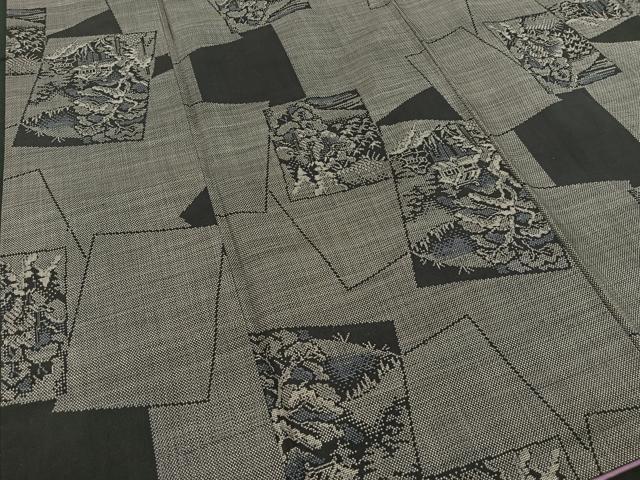 平和屋着物■本場大島紬 色紙重ね風景文 正絹 逸品 BAAP7015ct