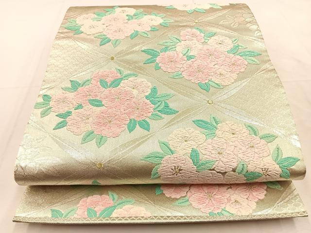 平和屋着物◎六通柄袋帯　唐織　源氏物語　金銀糸　正絹　逸品　BAAS6586hj