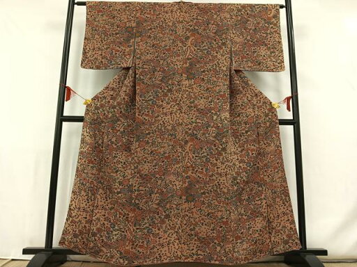 平和屋着物■上質な小紋 更紗花鳥文 鬼しぼ縮緬 正絹 逸品 未使用 AAAP7740jh 平和屋着物■上質な小紋 更紗花鳥文 鬼しぼ縮緬 正絹 逸品 未使用 AAAP7740jh