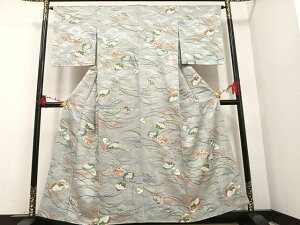 平和屋着物■上質な小紋 手描き 貝合わせ花文 金彩 西武百貨店扱い 正絹 逸品 未使用 AAAQ3197ph