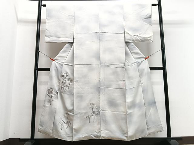 平和屋着物■訪問着　刺繍　竹垣花文　暈し染め　正絹　逸品　CABB9012xe