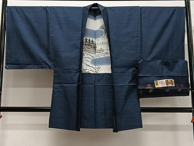 平和屋着物∞男性　長羽織　本場大島紬　100亀甲　総詰め　証紙付き　正絹　逸品　未使用　CABD4680ua