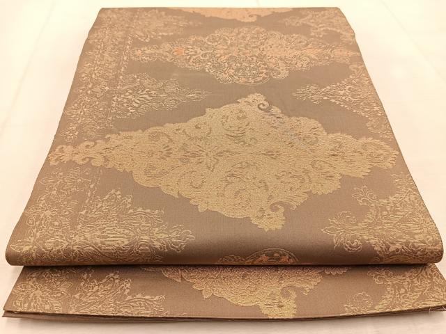 平和屋着物◎六通柄　本袋帯　宝相華　金糸　正絹　逸品　BAAU9797yc