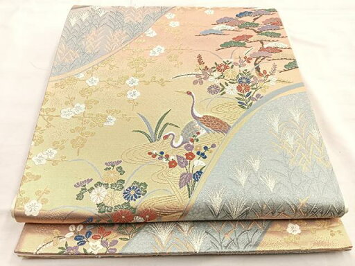 平和屋着物◎六通柄袋帯 唐織 慶長小袖文 金糸 正絹 逸品 BAAQ6201if 平和屋着物◎六通柄袋帯 唐織 慶長小袖文 金糸 正絹 逸品 BAAQ6201if