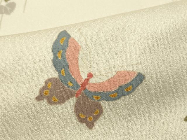 平和屋着物■上質な小紋 花蝶文 正絹 逸品 CAAQ9624ku