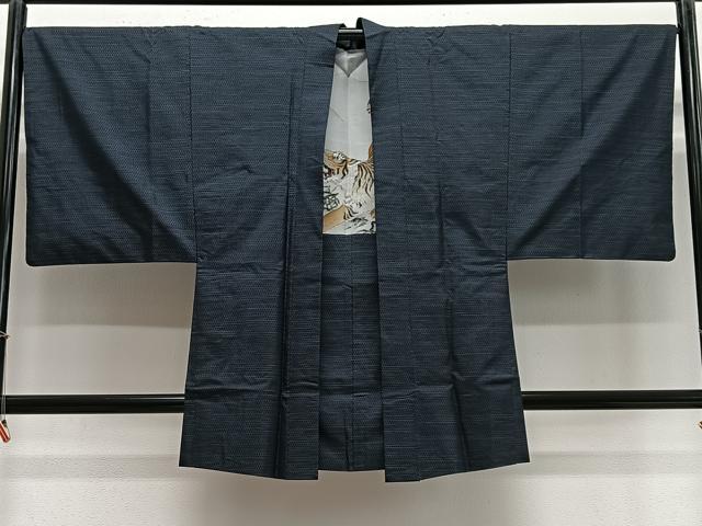 Uramono - 平和屋着物∞男性　長羽織　本場大島紬　80亀甲　総詰め　正絹　逸品　CABE4994ua