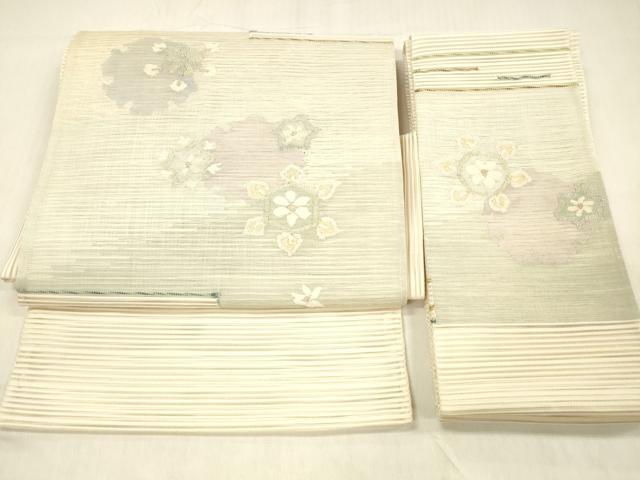 平和屋着物＊夏物　絽綴れ　つけ帯　舞花文　金銀糸　正絹　逸品　DABC8084cm