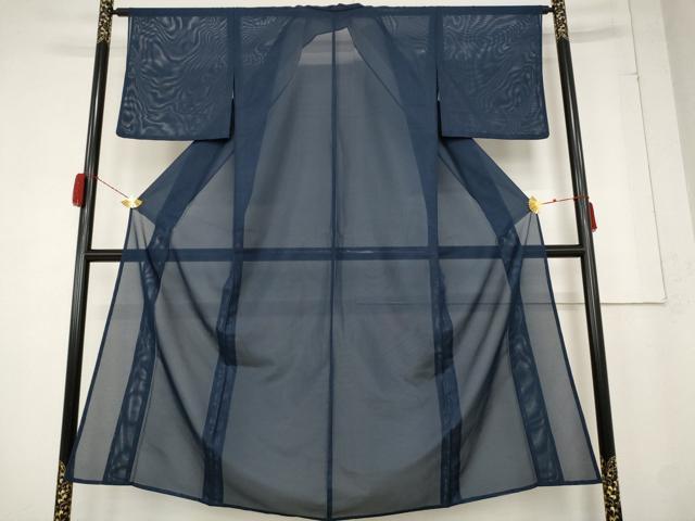 Summer Wear - 平和屋着物＊夏物　色無地　絽　留紺色　洗える着物　AABB0489st