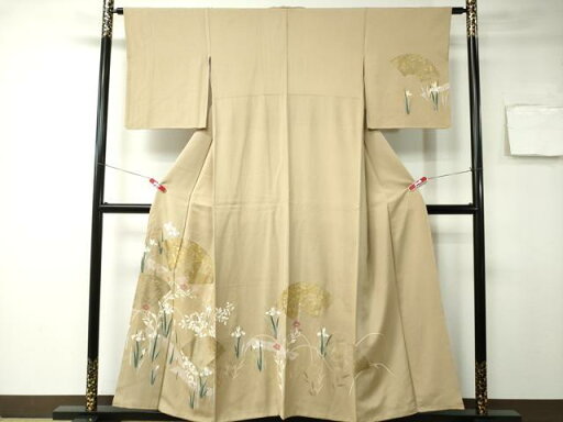 平和屋着物■訪問着 駒刺繍 地紙草花文 金彩 正絹 逸品 CAAM1791ev 平和屋着物■訪問着 駒刺繍 地紙草花文 金彩 正絹 逸品 CAAM1791ev