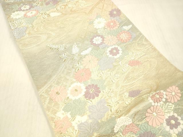 平和屋の平和屋着物＊夏物 六通柄袋帯 唐織 流水草花文 金糸 正絹 逸品 DABC8328cm｜アングル2