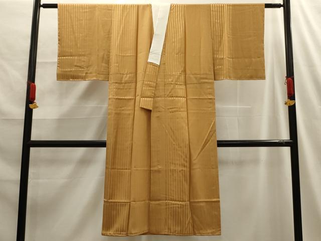 平和屋着物■長襦袢　無双仕立て　間道　萱草色　正絹　逸品　AABE6186sx