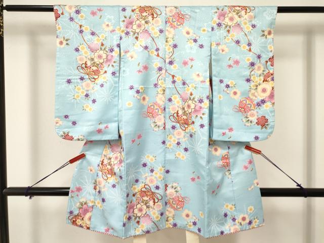 平和屋着物[]七五三　女の子　3歳　祝着　三つ身　鞠花文　金彩　DAAY3291ma