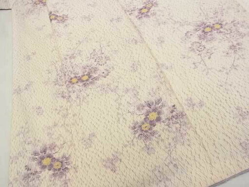 平和屋着物■上質な小紋 紬地 杢目絞り 草花文 逸品 DAAE8811cm 平和屋着物■上質な小紋 紬地 杢目絞り 草花文 逸品 DAAE8811cm