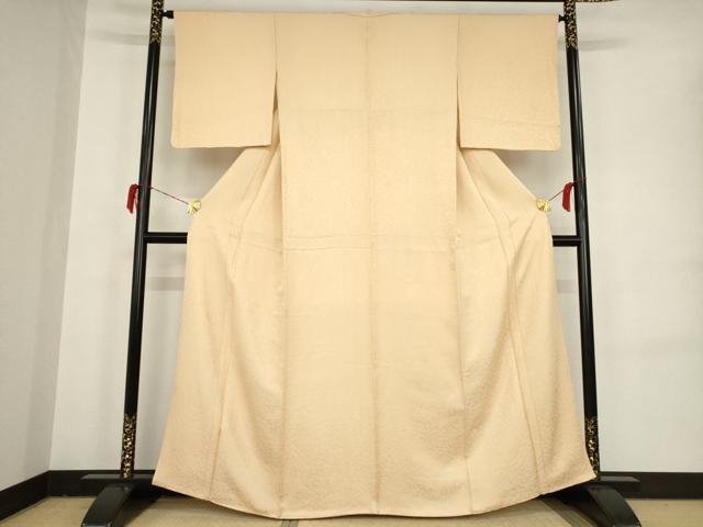 平和屋着物■上質な色無地 舞花地紋 雄黄色 正絹 逸品 AAAP8633ma