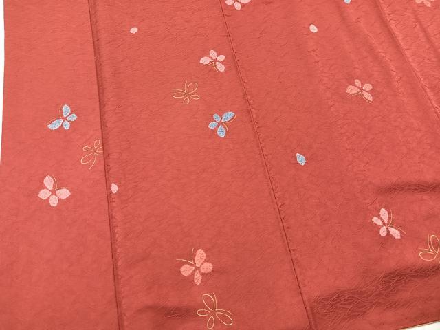 平和屋着物■上質な小紋 絞り 舞蝶文 正絹 逸品 BAAO3655bs