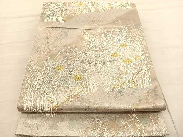 平和屋着物◎六通柄袋帯　唐織　古都の四季　金銀糸　正絹　逸品　BAAV1873hv