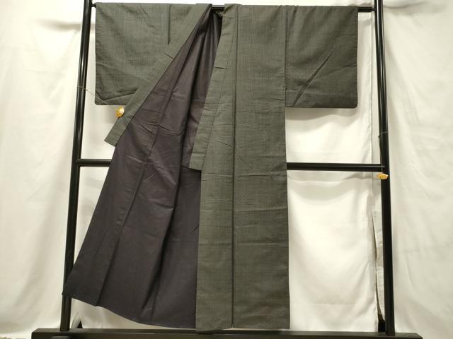 平和屋着物■男性　本場大島紬　格子　正絹　逸品　DAAV2922qp