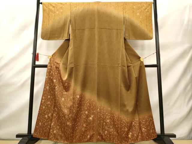 平和屋着物■訪問着 刺繍 枝垂れ花文 暈し染め 金彩 正絹 逸品 AAAP1427br