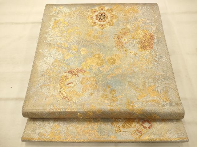 Other - 平和屋着物◎六通柄袋帯　唐織　鳳凰正倉院花文　金糸　引箔　正絹　逸品　AAAP9809fw