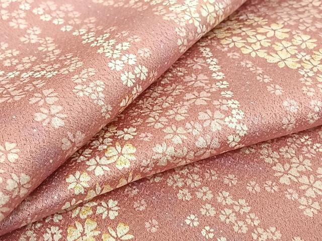 平和屋着物▽上質な小紋　単衣　舞花文　正絹　逸品　AABE5190jh