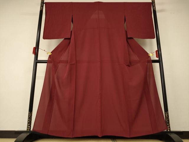 Other - 平和屋着物＊夏物　色無地　絽　海老茶色　正絹　逸品　AABF2814jd