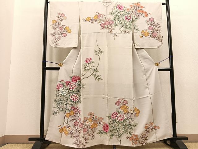 平和屋着物■訪問着 牡丹菊文 金彩 正絹 逸品 BAAO3025hv