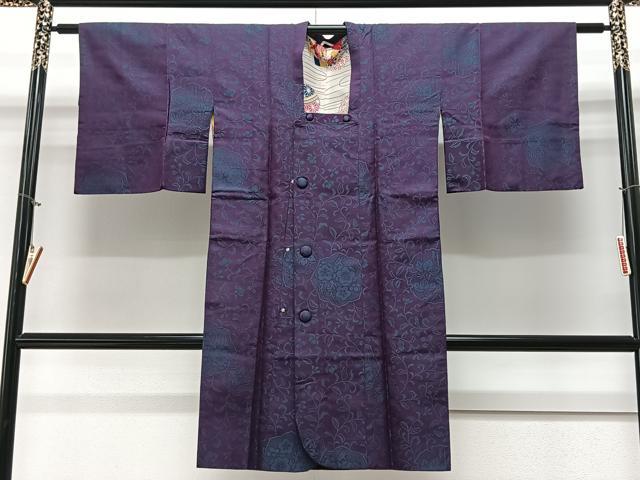 Coat - 平和屋着物∞道行コート　雪輪花唐草文　ロング丈　正絹　逸品　CAAV5734id