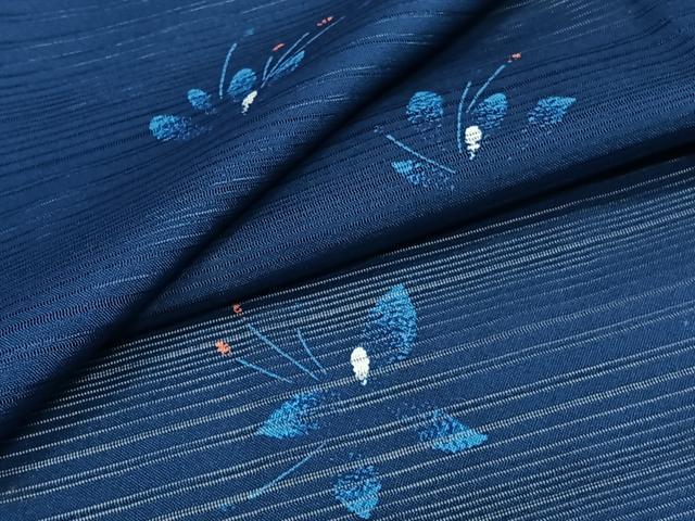 平和屋着物＊夏物　小紋　変わり絽　草花文　洗える着物　CABI3903xi