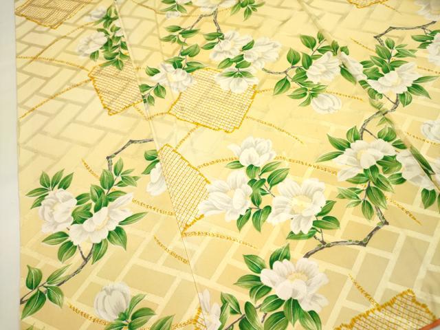 平和屋着物■上質な小紋　草花　ロング丈　正絹　逸品　DAAY2763op