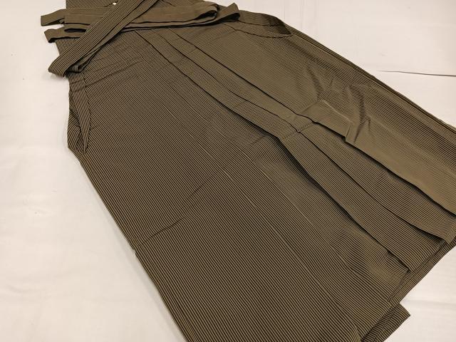 平和屋着物●男性　本場神代仙台平　馬乗り袴　縞　正絹　逸品　AABF8146ph