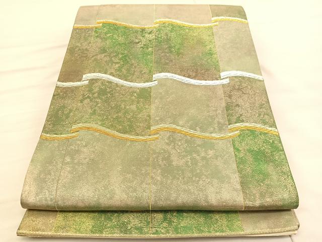 Rakuten - 平和屋着物◎六通柄袋帯　唐織　瓦文様　金銀糸　正絹　逸品　BAAV1947hv